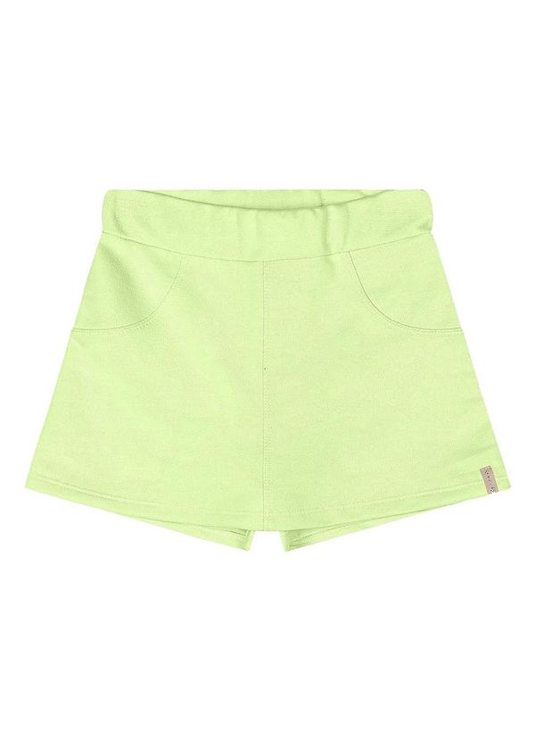Short-Saia Moletom Menina Verde