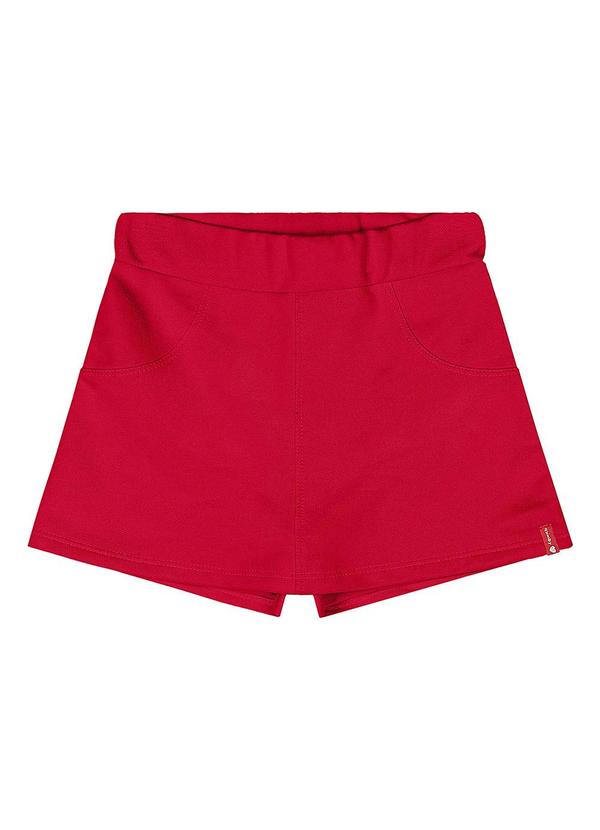 Short-Saia Moletom Menina Vermelho