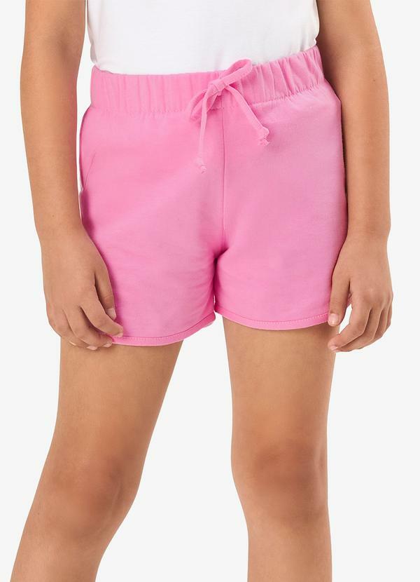 Shorts Básico Infantil Feminino Rosa