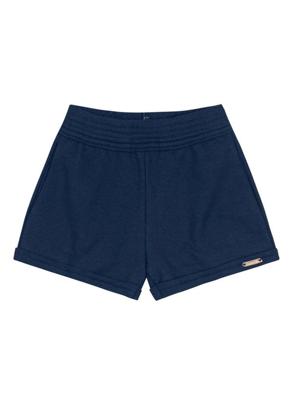 Shorts Básico Menina de Moletinho Azul