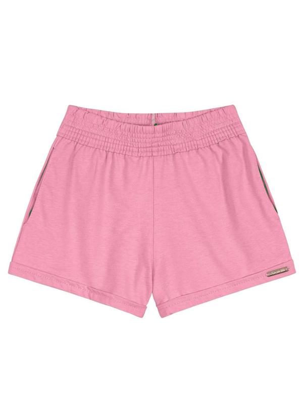 Shorts Básico Menina de Moletinho Rosa