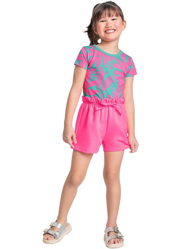 Shorts Básico para Menina em Moletom Rosa