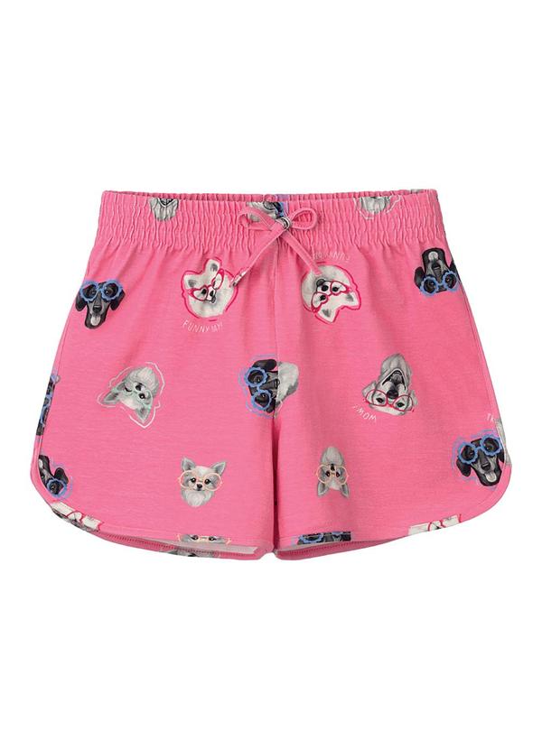 Shorts Básico Spitz Alemão em Cotton Rosa