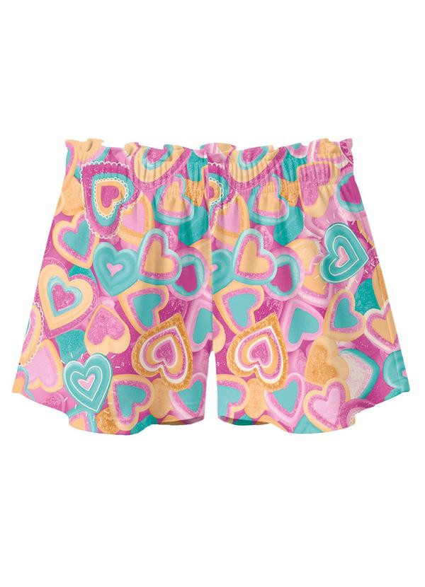 Shorts Clochard Corações Rosa