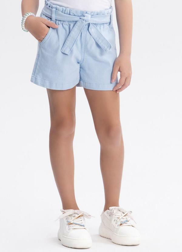 Shorts Clochard de Sarja Infantil Menina Azul
