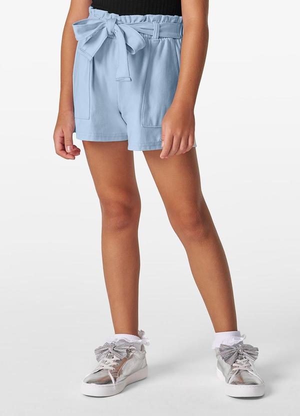 Shorts Infantil em Moletinho Denim Azul