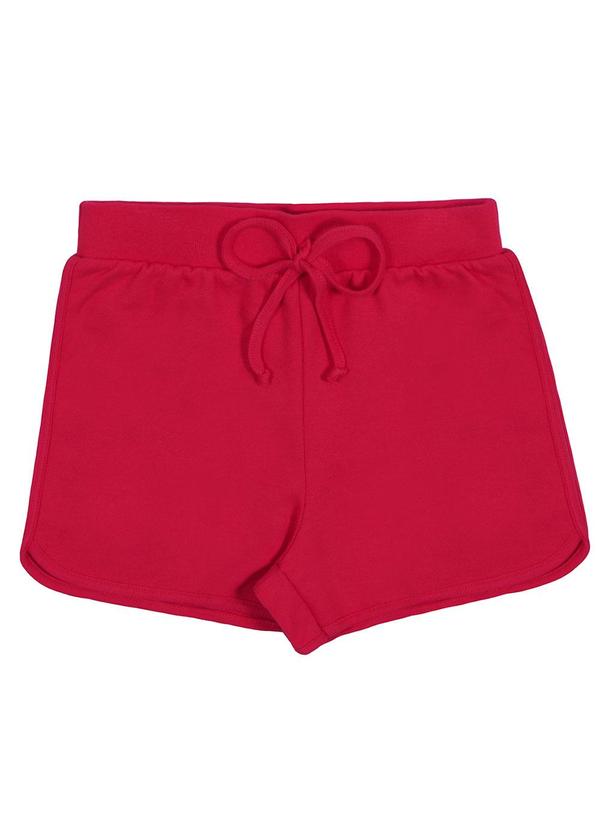 Shorts Infantil em Moletom Básico Vermelho
