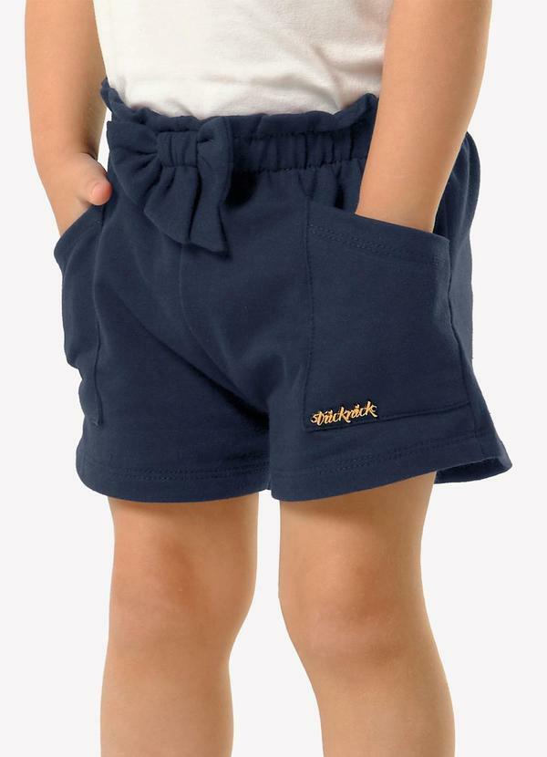 Shorts Infantil Feminino Moletinho Azul
