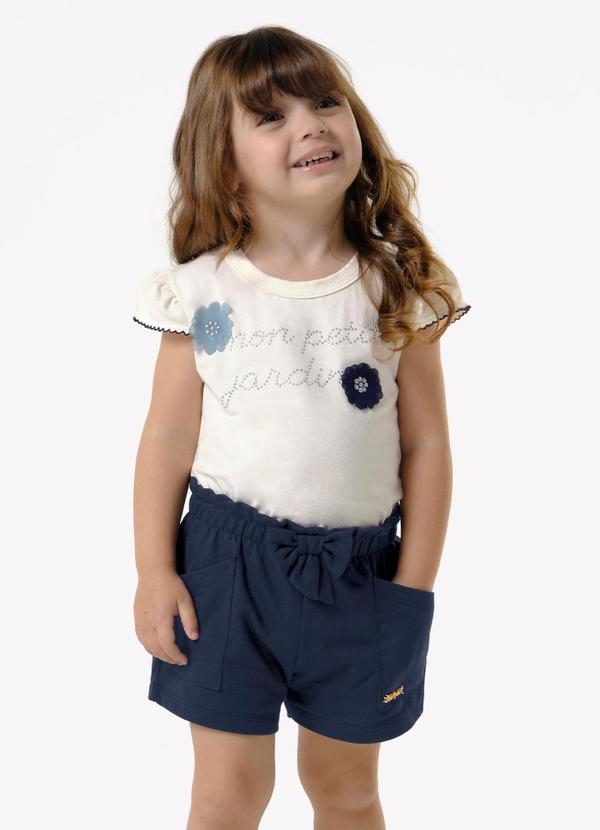 Shorts Infantil Feminino Moletinho Azul