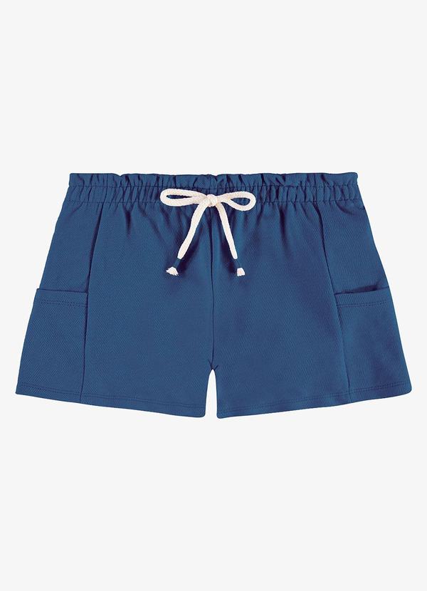 Shorts Infantil Feminino Moletom Azul