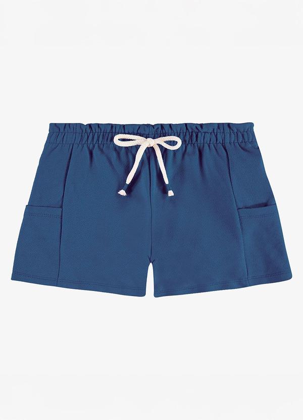 Shorts Infantil Feminino Moletom Azul