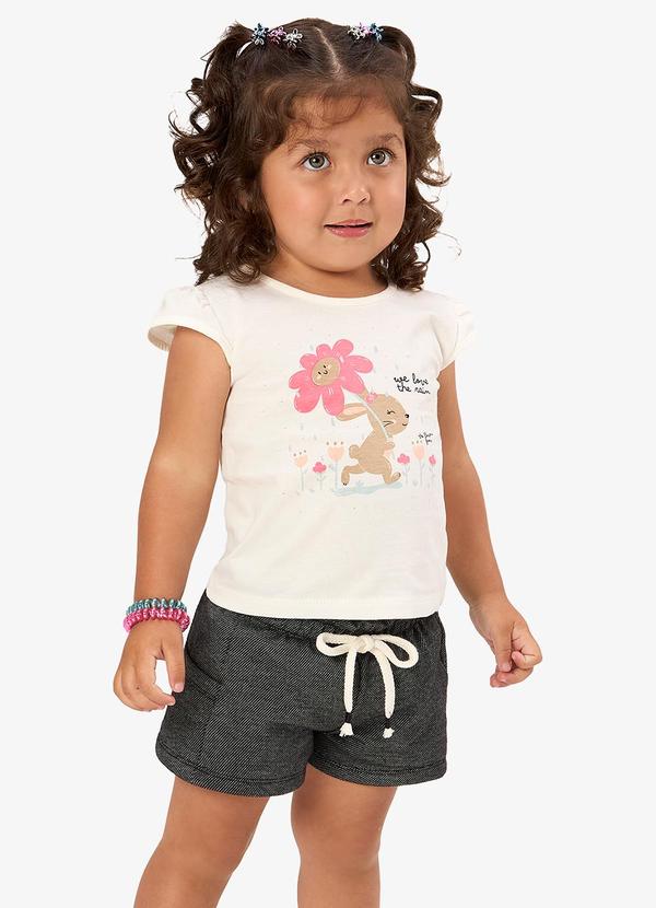 Shorts Infantil Feminino Moletom Preto