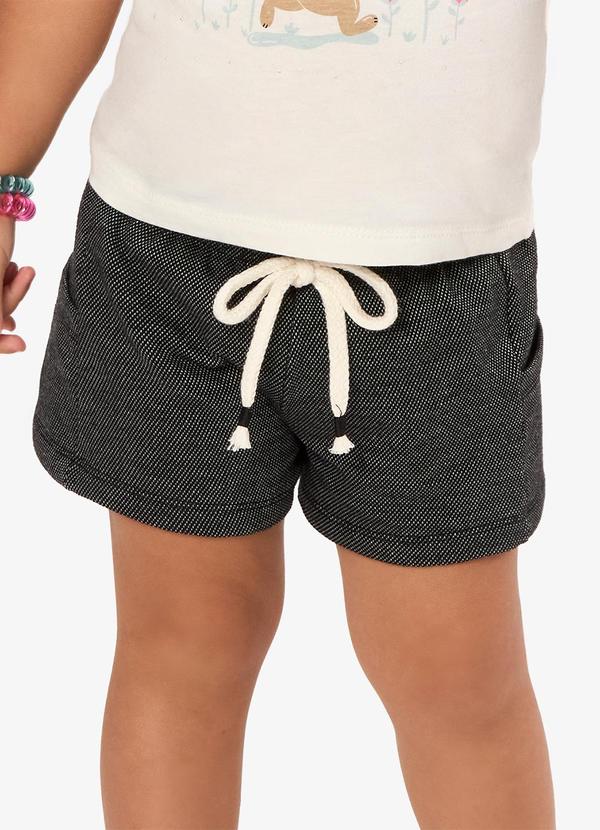 Shorts Infantil Feminino Moletom Preto
