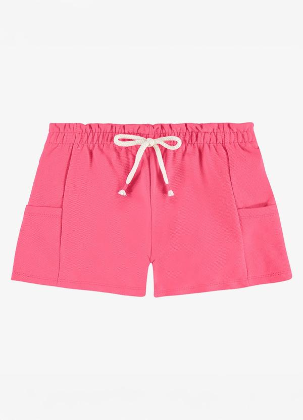 Shorts Infantil Feminino Moletom Rosa