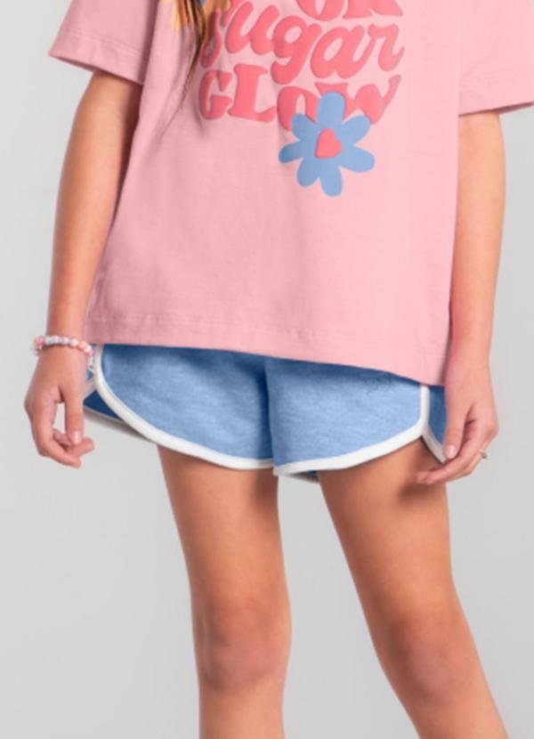 Shorts Infantil Menina Moletinho Azul