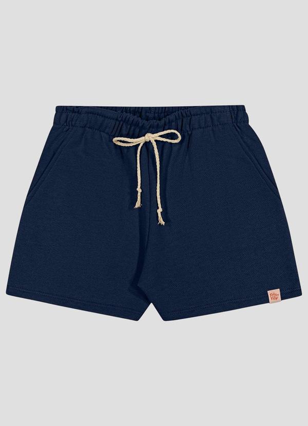 Shorts Menina Moletinho Sarjado Rústico Azul
