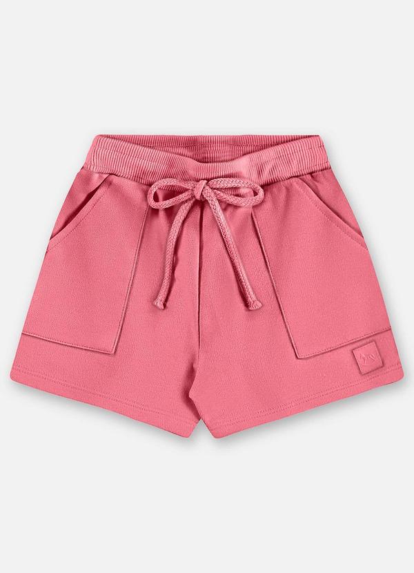 Shorts Moletom Infantil Finino Rosa