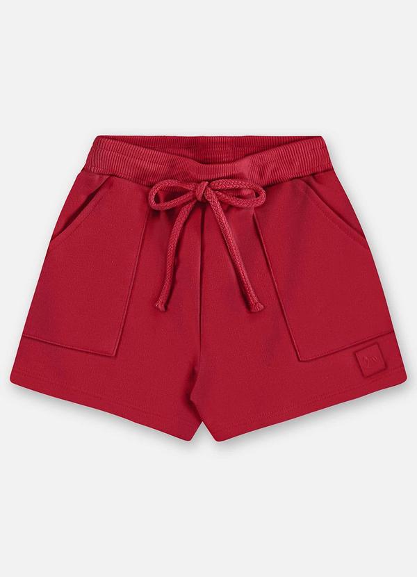 Shorts Moletom Infantil Vermelho