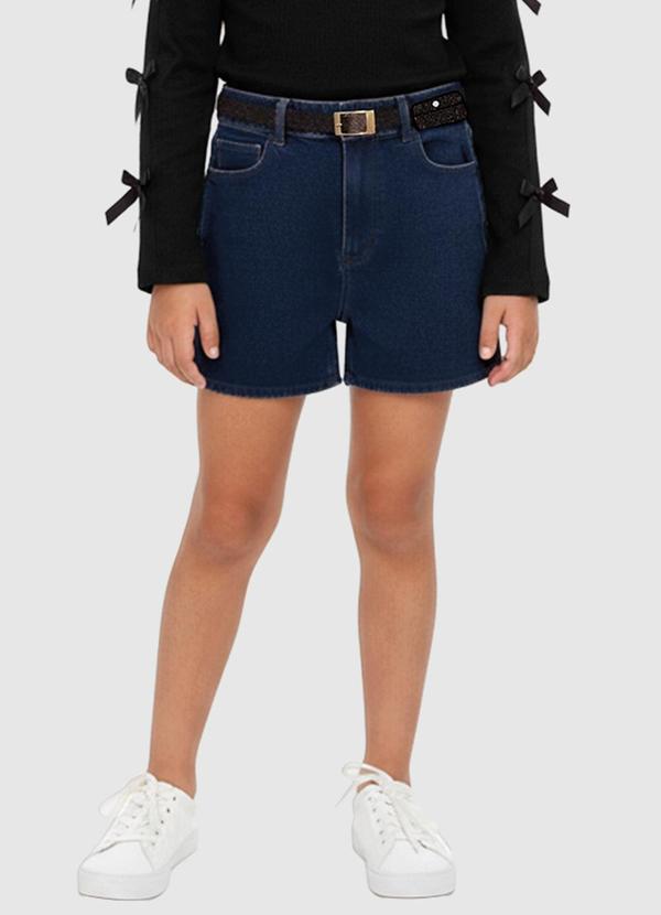 Shorts Mom Jeans Azul Escuro