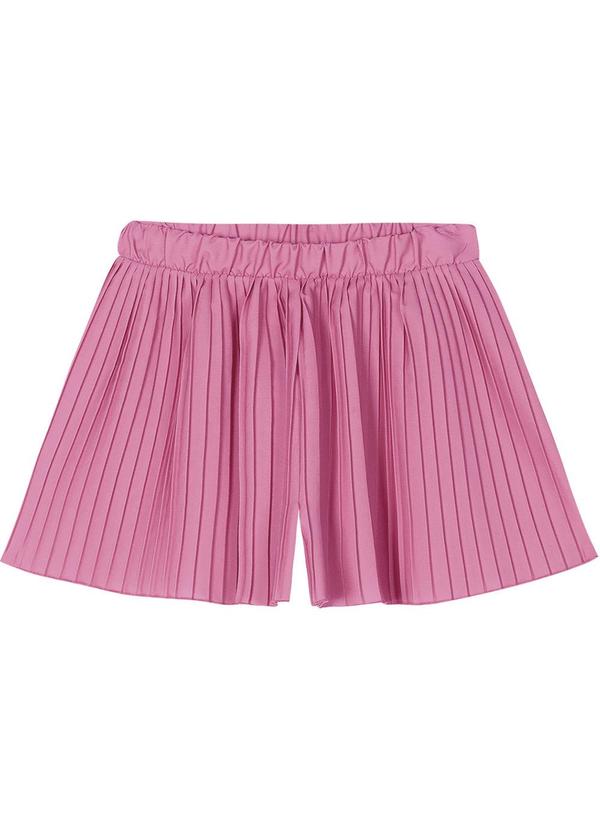 Shorts Plissado Infantil Feminino Rosa