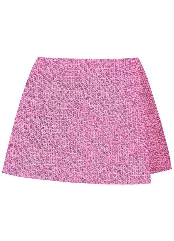 Shorts Saia Juvenil em Tweed Rosa