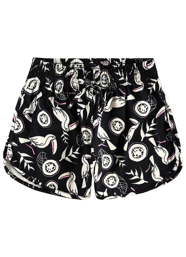 Vista 2 Shorts Tucanos em Malha Preto Malwee Kids Malwee Kids