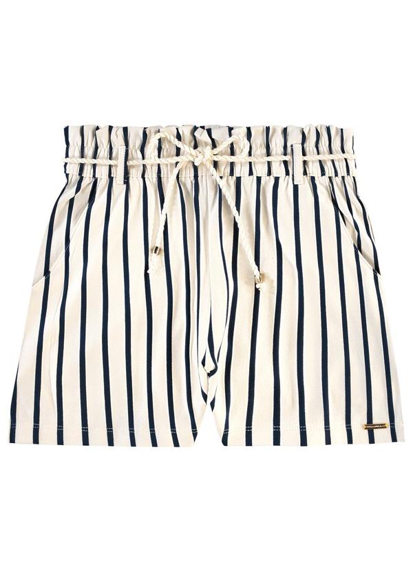 Shorts Viscose Fio Tinto Bege