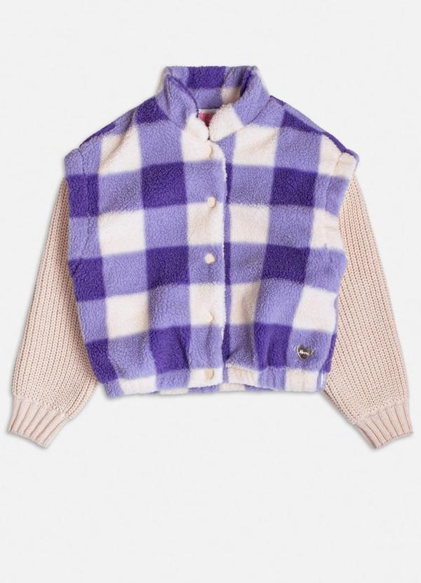 Jaqueta com Mangas de Tricot Off White