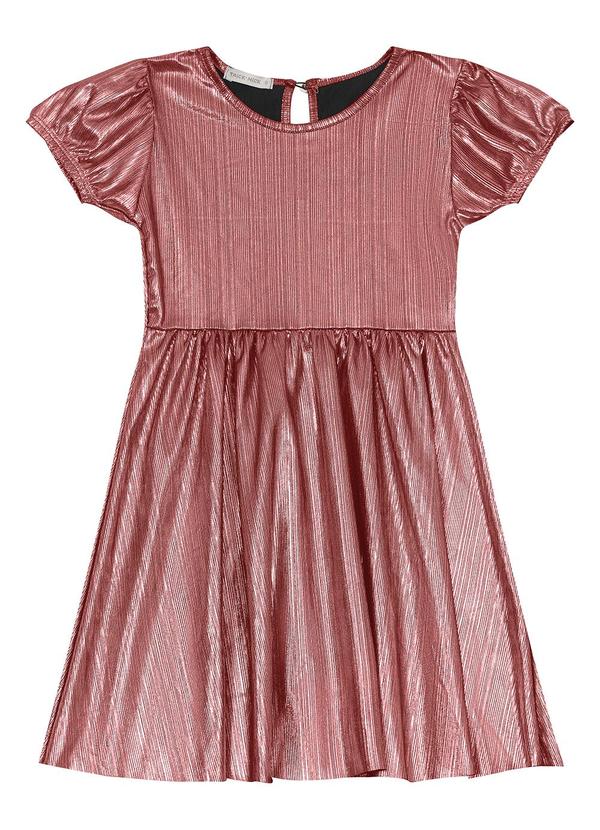 Vista 2 Vestido em Malha Plissada Shiny Rosa Trick Nick Trick Nick