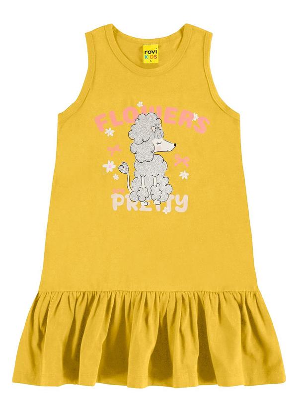 Vista 2 Vestido em Meia Malha Amarelo Rovi Kids Rovi Kids