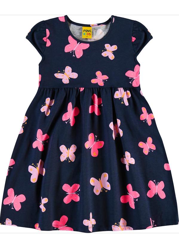 Vista 2 Vestido Feminino Meia Malha Azul Rovi Kids Rovi Kids