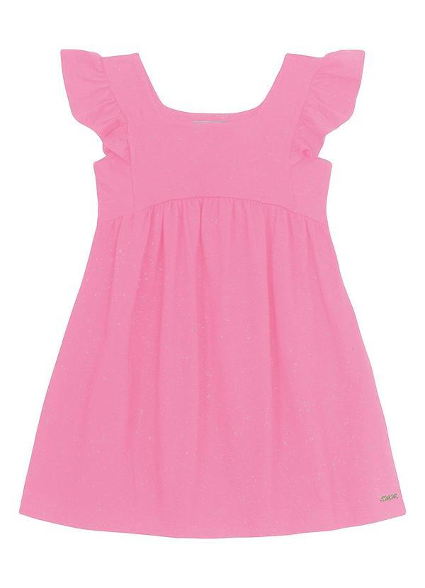 Vista 2 Vestido Infantil em Cotton Glitter Rosa Trick Nick Trick Nick