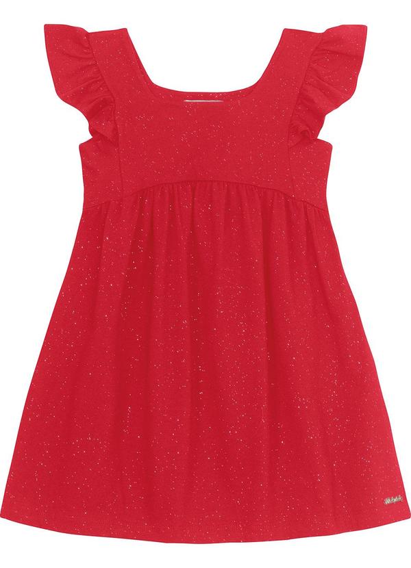 Vista 2 Vestido Infantil em Cotton Glitter Vermelho Trick Nick Trick Nick