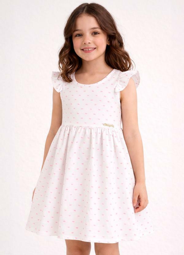 Vestido Infantil em Cotton Plumetis Rosa