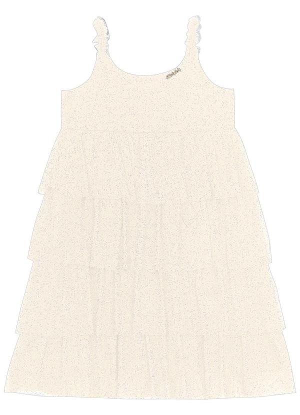 Vista 2 Vestido Infantil em Tule Shine Duo Bege Trick Nick Trick Nick