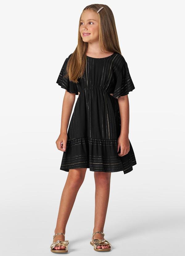 Vestido Infantil em Viscose Lurex Preto