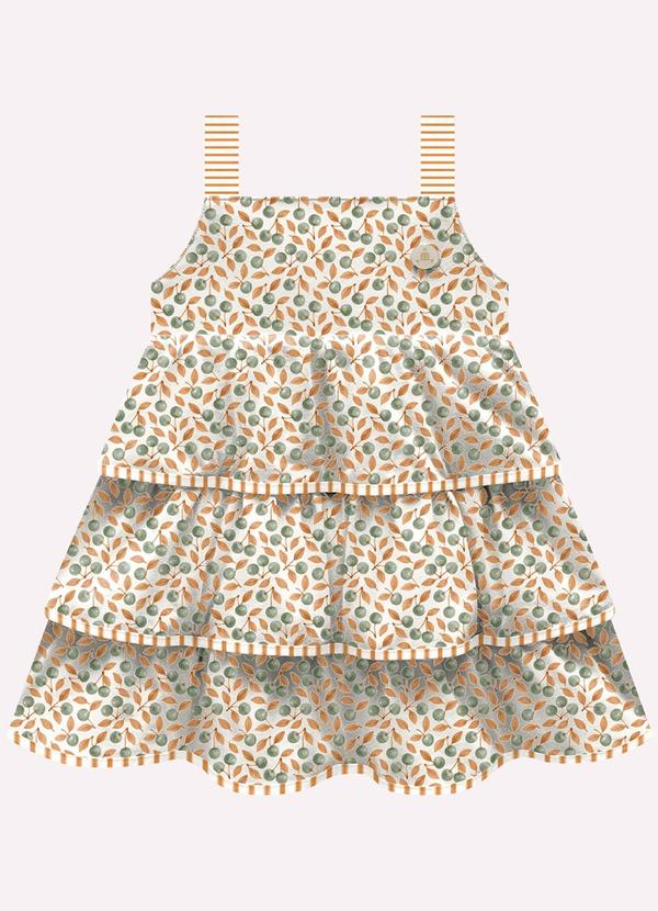 Vestido Infantil Menina com Babados Branco