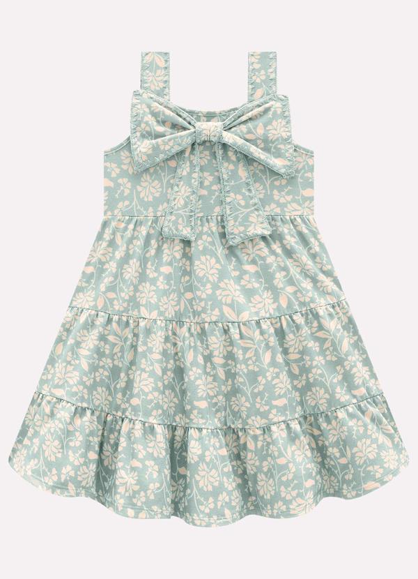 Vestido Infantil Menina Laço Verde