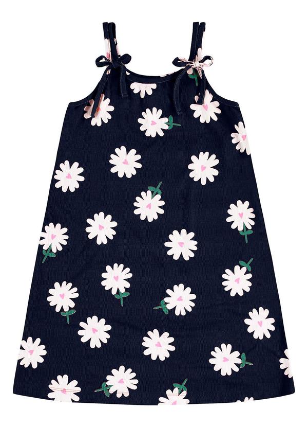 Vista 2 Vestido Infantil Visco Maquinetada Azul Rovi Kids Rovi Kids