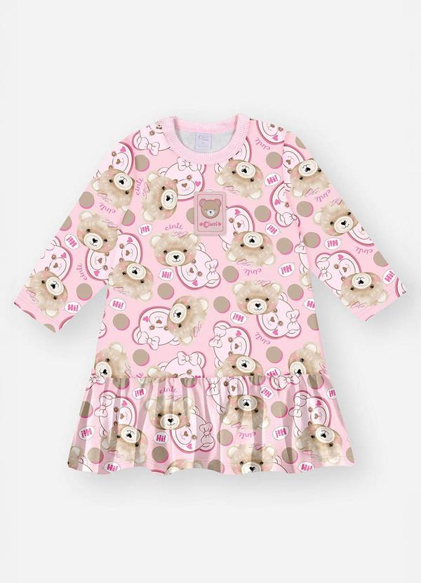 Vestido Bebê Menina Corações Rosa