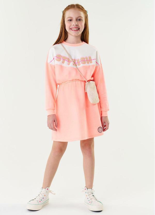 Vista 2 Vestido com Bolsa Laranja Neon Abrange Abrange