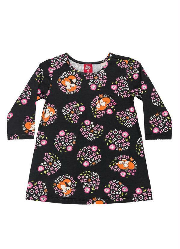 Vista 2 Vestido de Inverno Bebê Preto Bee Loop Bee Loop