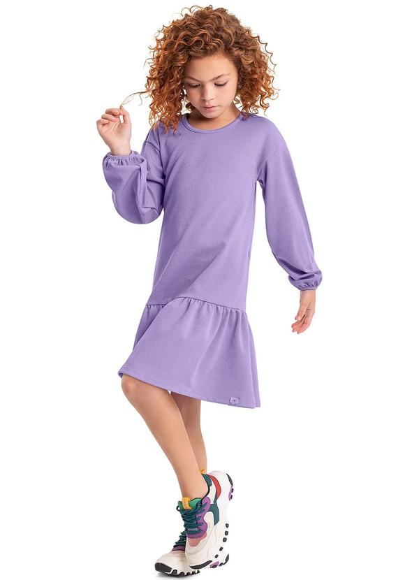 Vista 2 Vestido em Malha com Lurex Juvenil Roxo Gloss Gloss