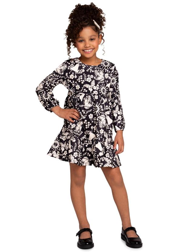 Vestido em Malha Sport Felpada Natureza Preto