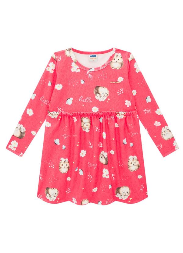 Vista 2 Vestido em Molecotton Floresta Encantada Rosa Marlan Marlan