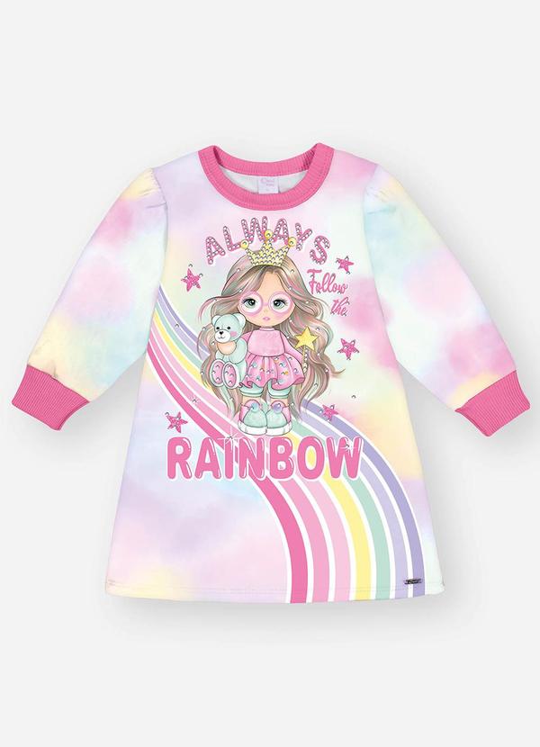 Vestido Felpado Bebê Menina Princesa Rosa