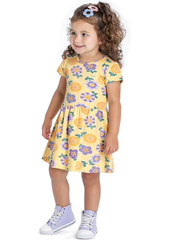 Vista 2 Vestido Feminino Infantil Amarelo Elian Elian