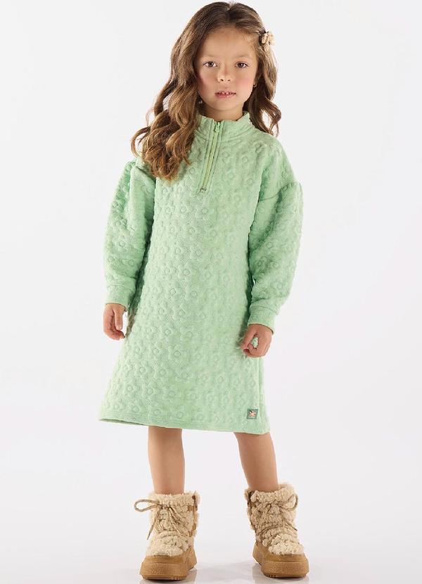 Vestido Florido para Menina Verde