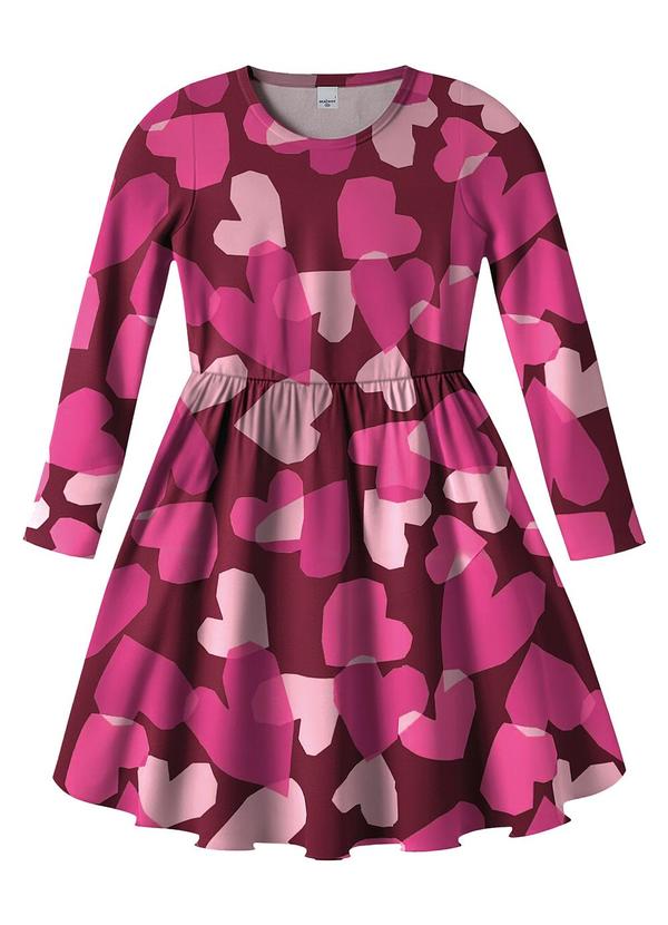 Vestido Godê Corações Rosa