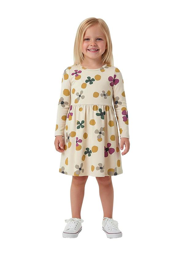 Vestido Godê Floral Off White